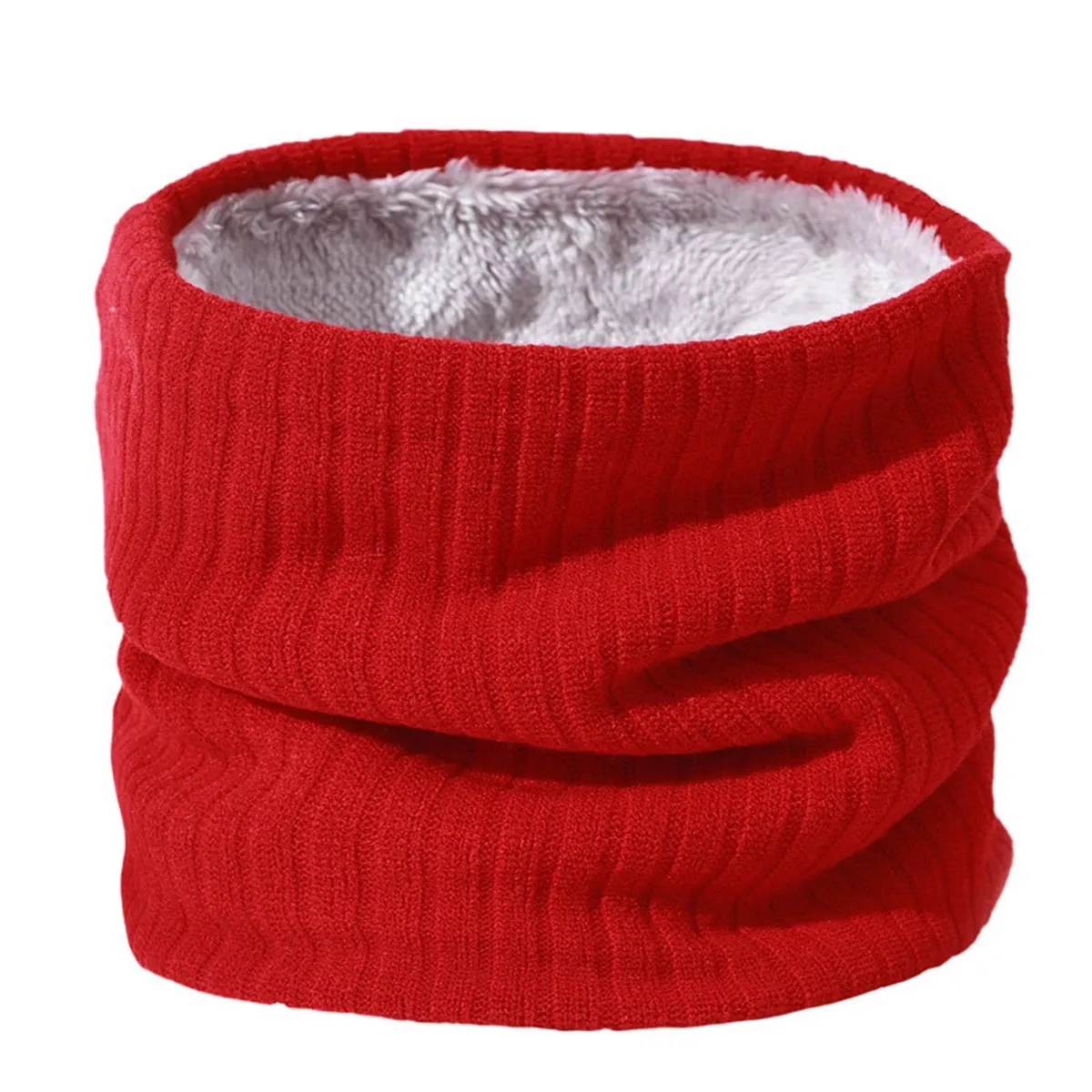 New Cashmere Knit Ring Solid Color Wool Comfort Neck Warmer Female Scarf