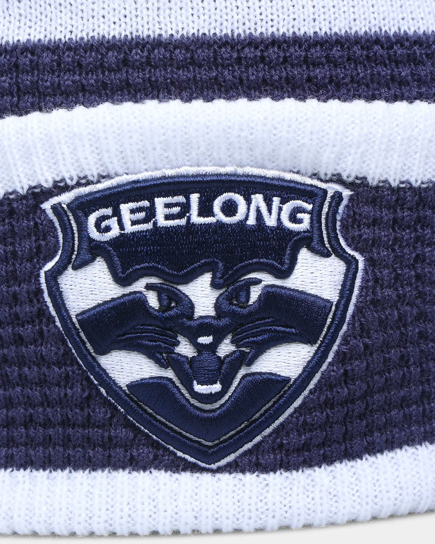 New Era Geelong Cats 'AFL 2022' Pom Waffle Knit Beanie Navy