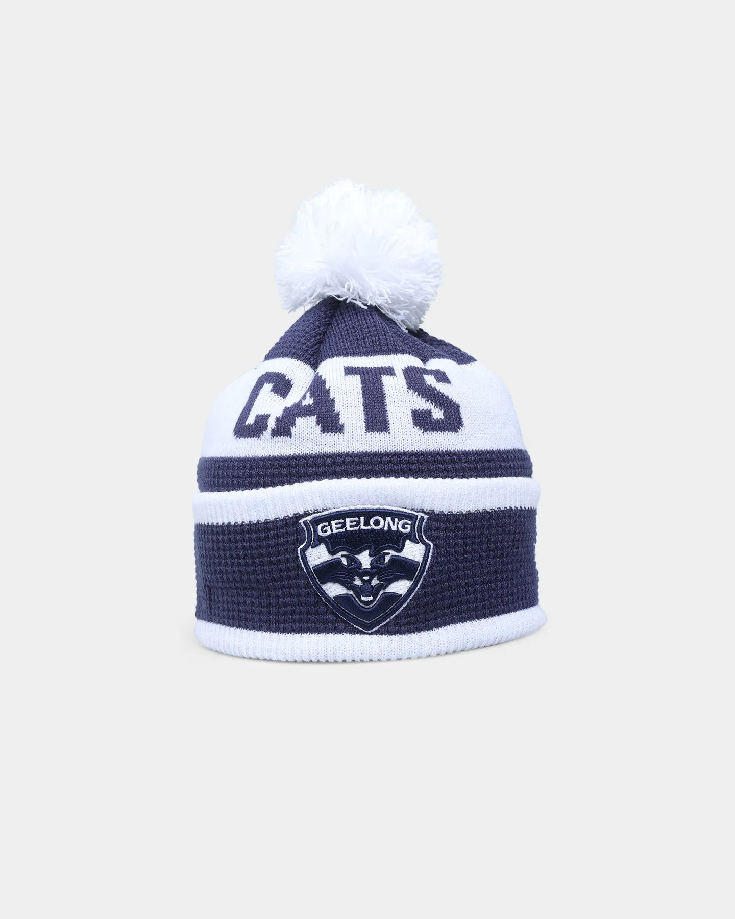 New Era Geelong Cats 'AFL 2022' Pom Waffle Knit Beanie Navy