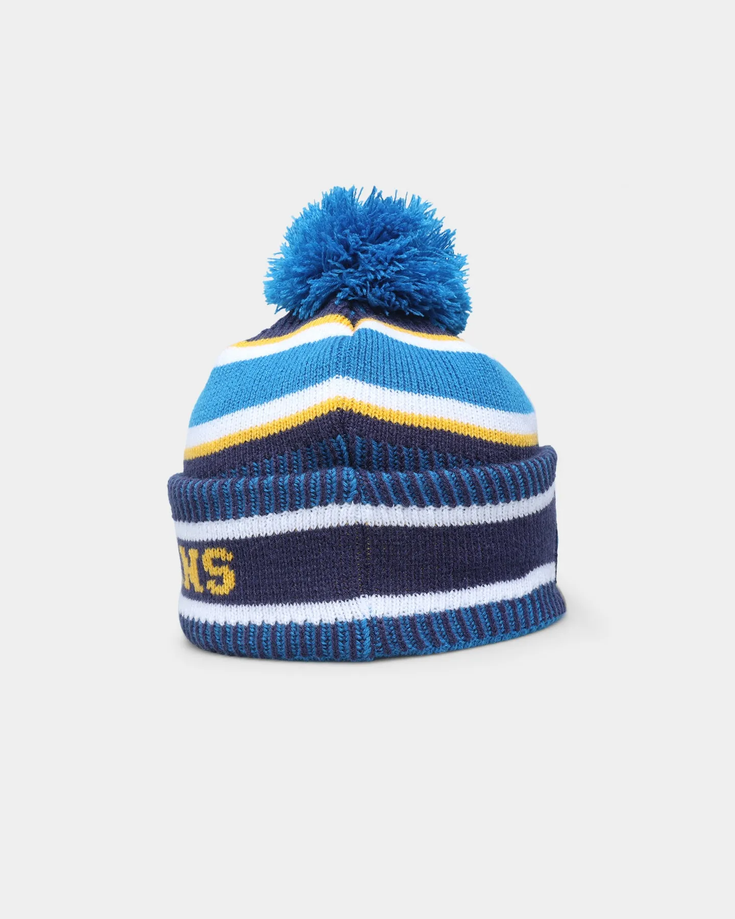 New Era Gold Coast Titans NRL Kick Off 2022 Pom Wordmark Beanie Medium Blue