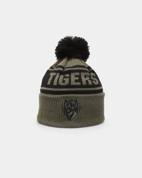 New Era Richmond Tigers 'AFL '22 Olive' Pom Knit Beanie Green