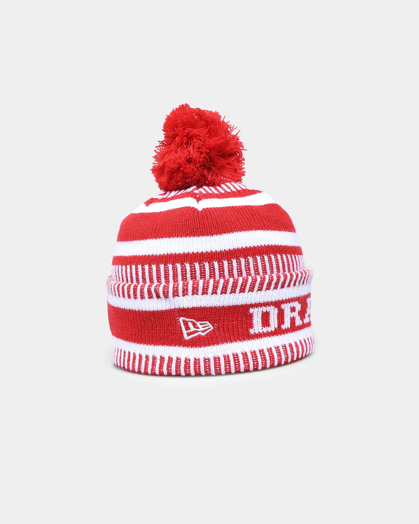 New Era St. George Illawarra Dragons NRL Kick Off 2022 Pom Wordmark Beanie Red