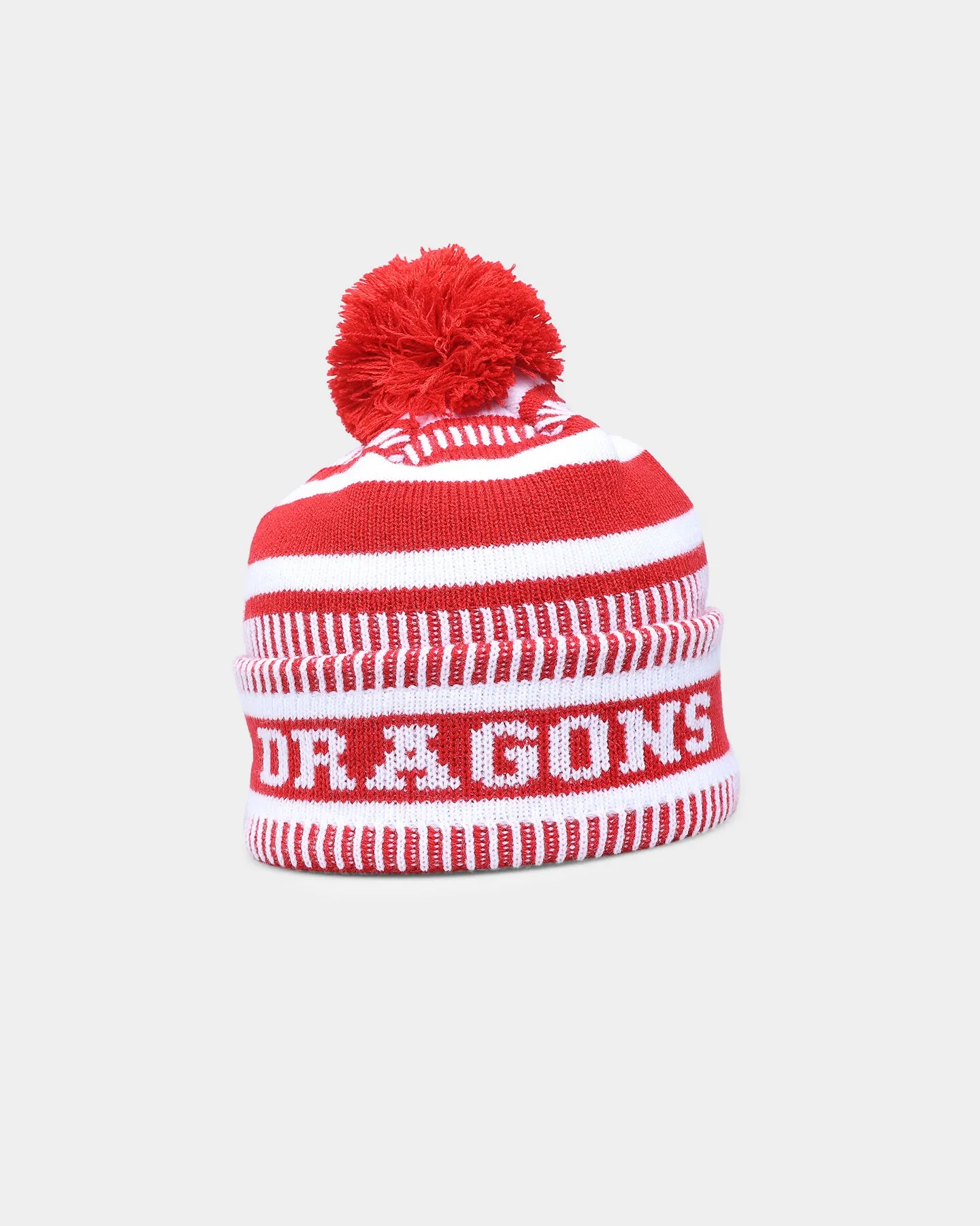 New Era St. George Illawarra Dragons NRL Kick Off 2022 Pom Wordmark Beanie Red