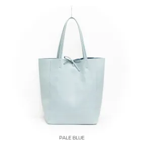 Pale Blue Genuine Leather Shopper Bag Large Leather Tote Bag