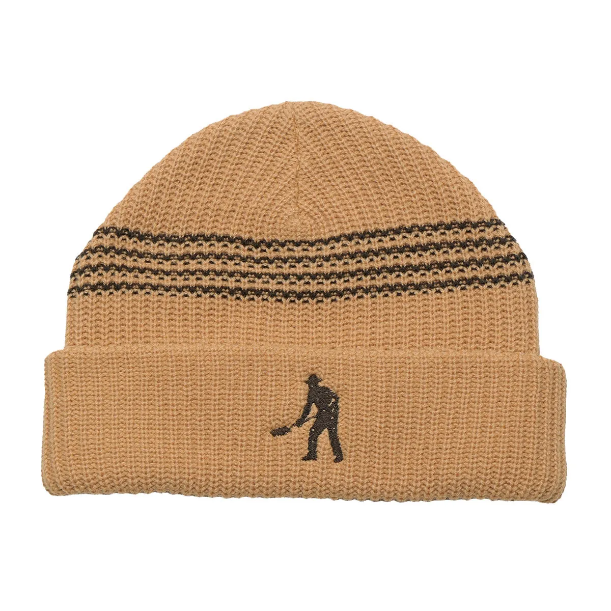 Pass~Port - Digger Stripe Knit Beanie Sand/Chocolate