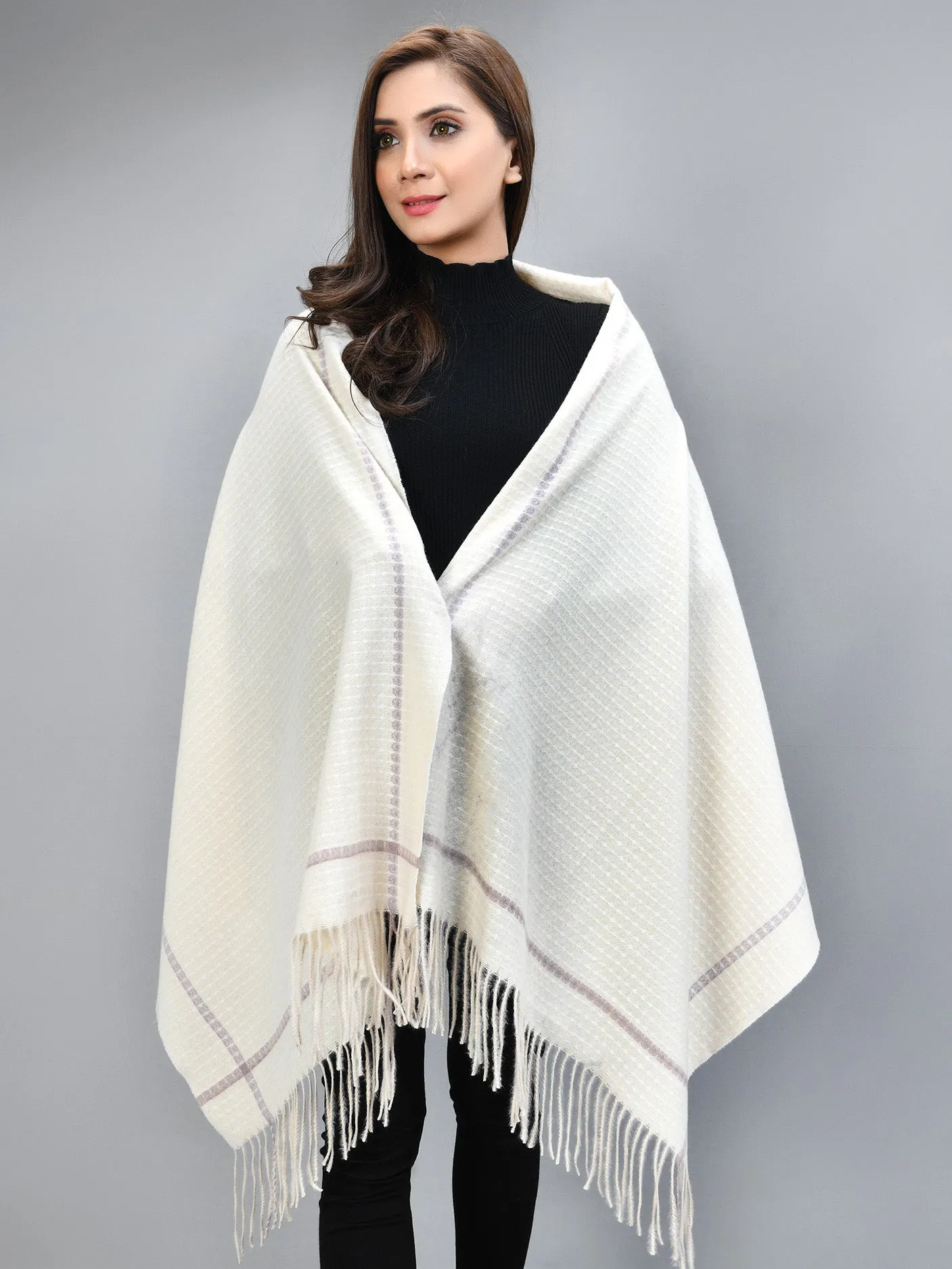 Patterened Shawl - Beige