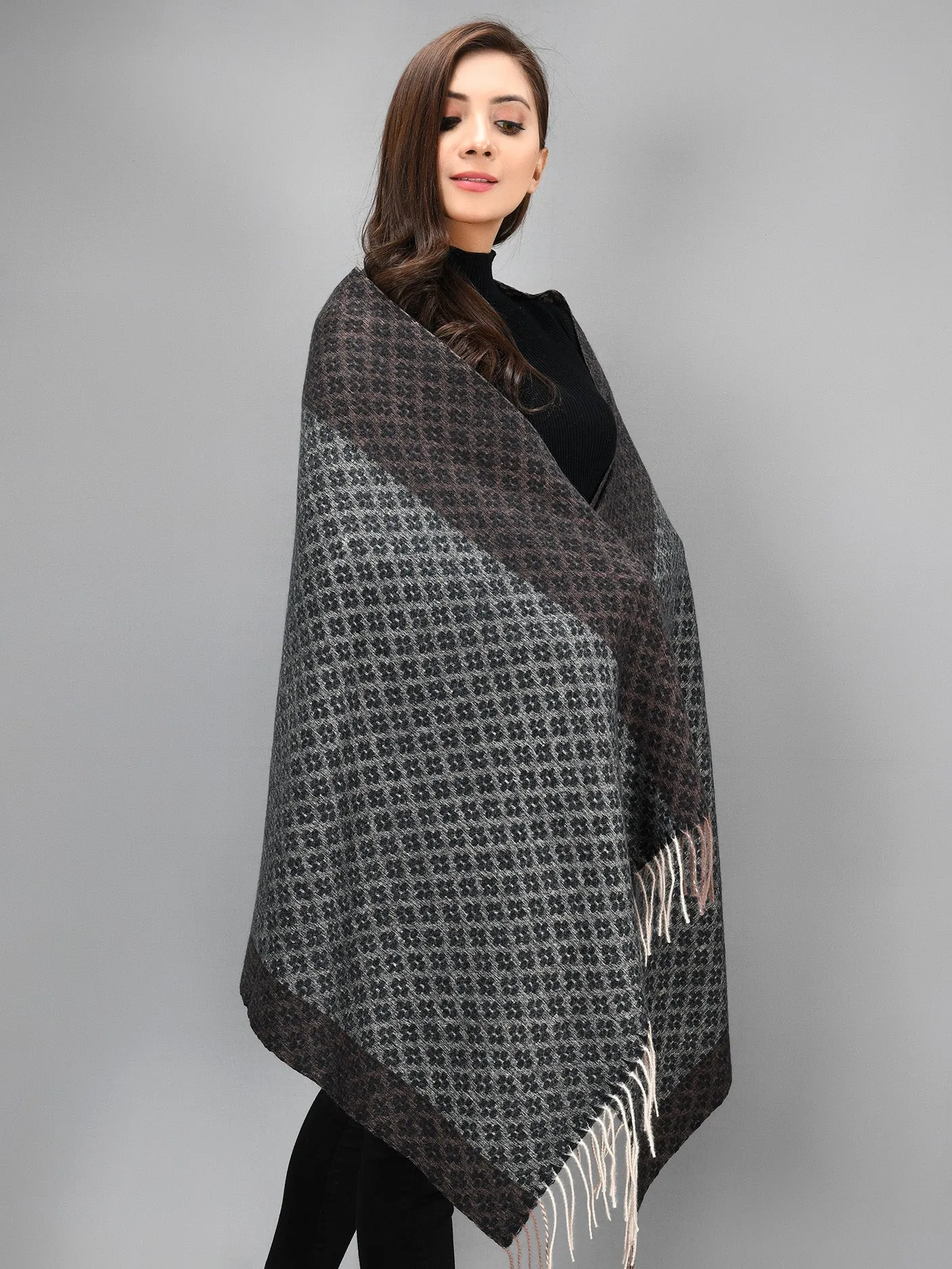 Patterened Shawl-Black