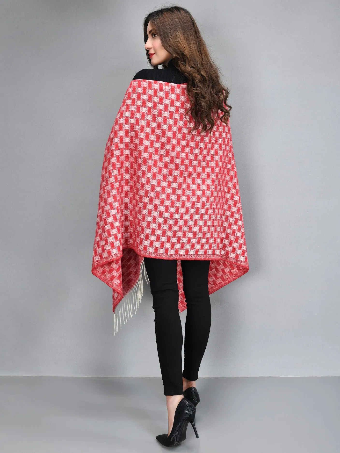 Patterened Shawl-Red