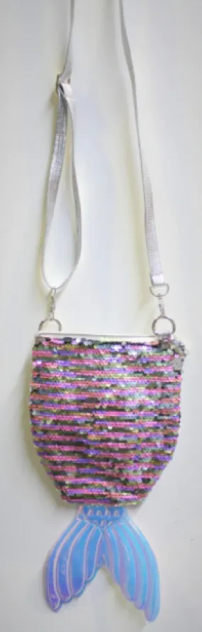 PINK SEQUIN MERMAID TAIL BAG