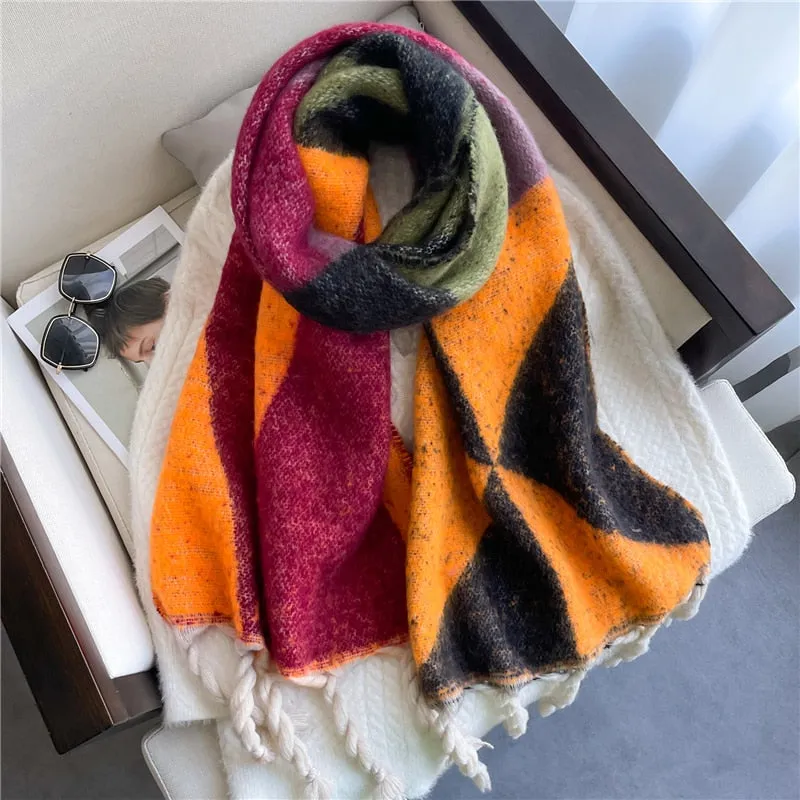 Plain Tassel Wool Scarf