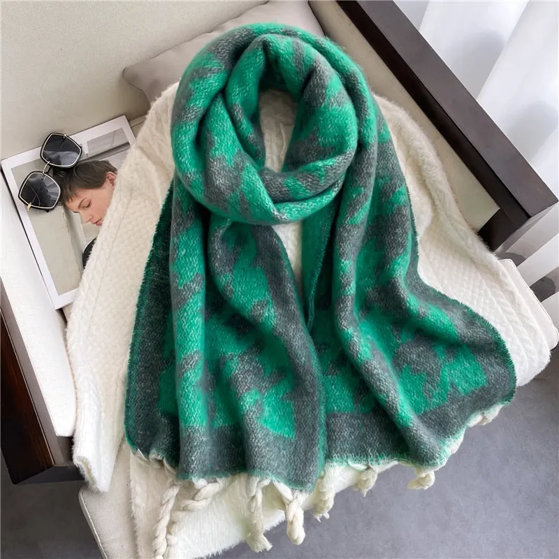 Plain Tassel Wool Scarf