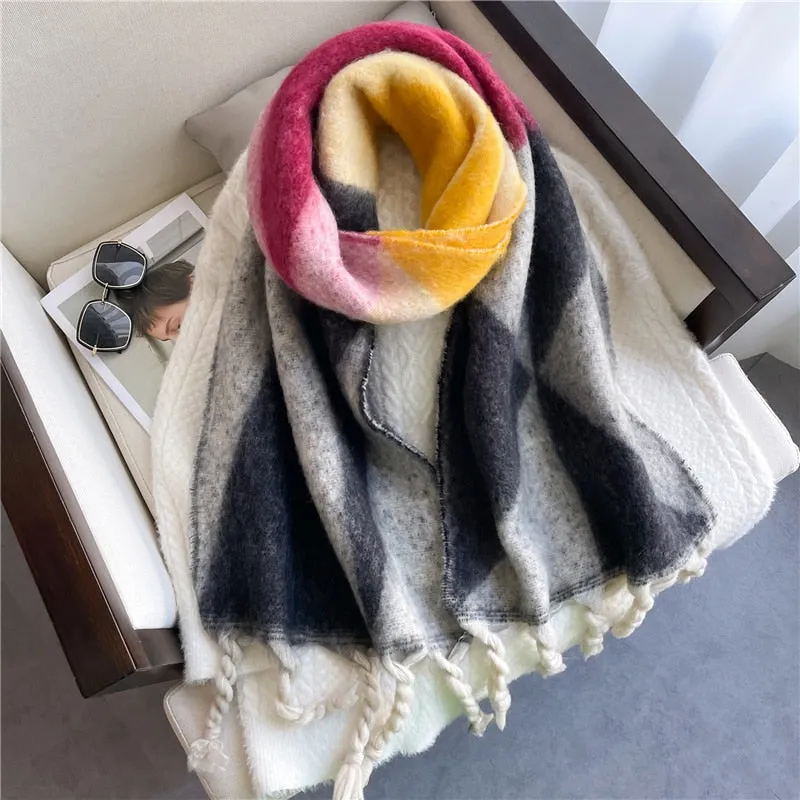 Plain Tassel Wool Scarf