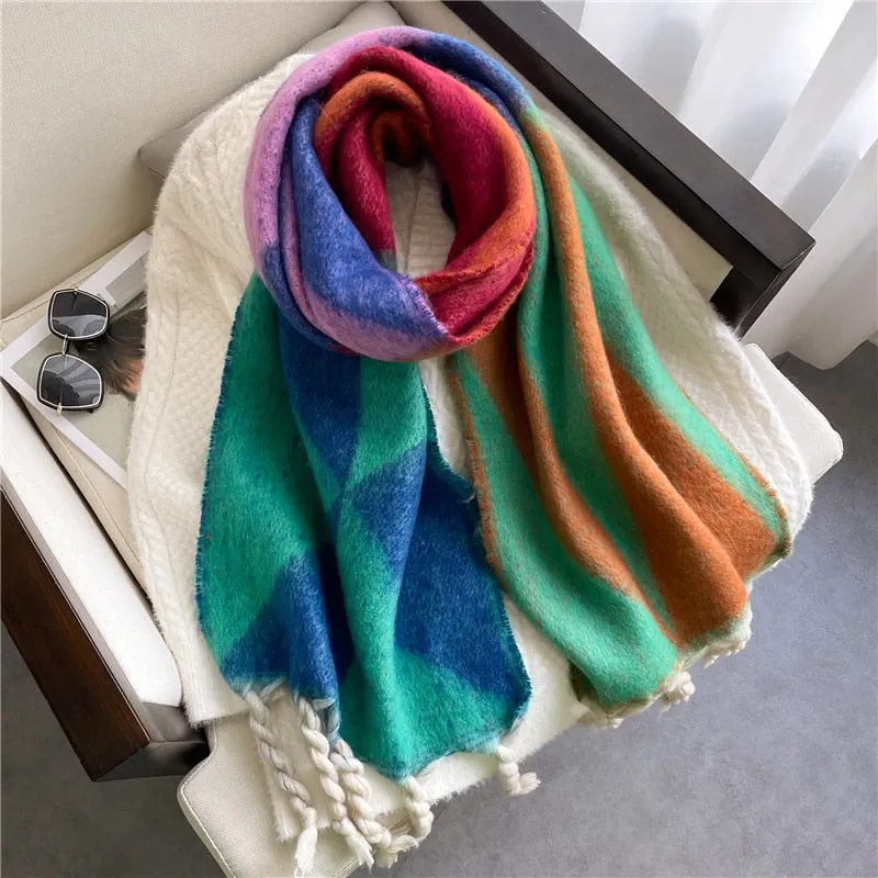 Plain Tassel Wool Scarf