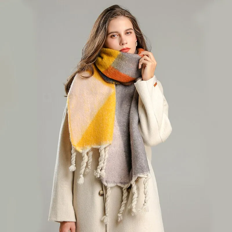 Plain Tassel Wool Scarf