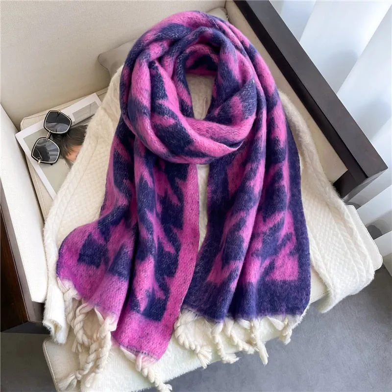 Plain Tassel Wool Scarf