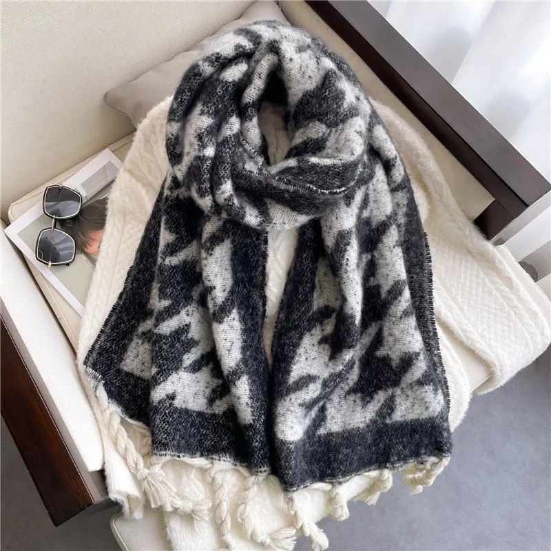 Plain Tassel Wool Scarf