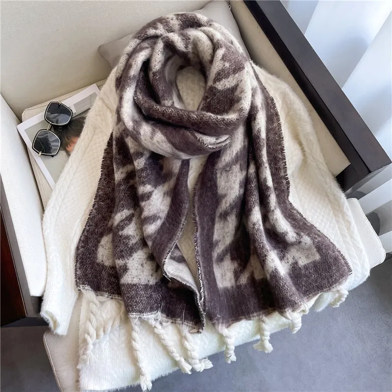 Plain Tassel Wool Scarf