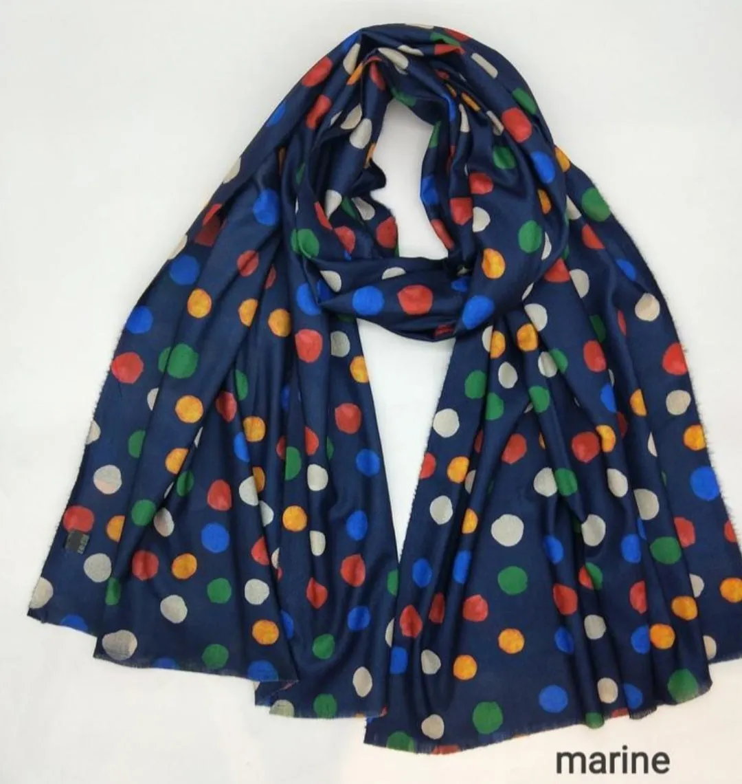 Polka-dot wool mix scarves