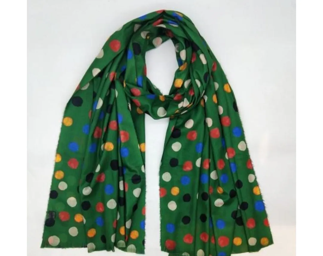 Polka-dot wool mix scarves