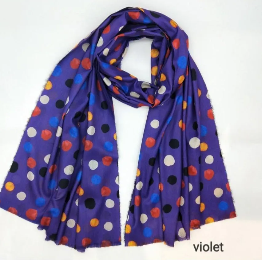 Polka-dot wool mix scarves