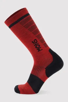 Pro Lite Merino Snow Sock Retro Red