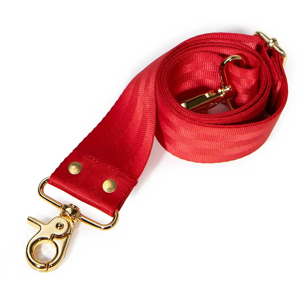 Satin Webbing Cross Body/Shoulder Strap- Classic Red