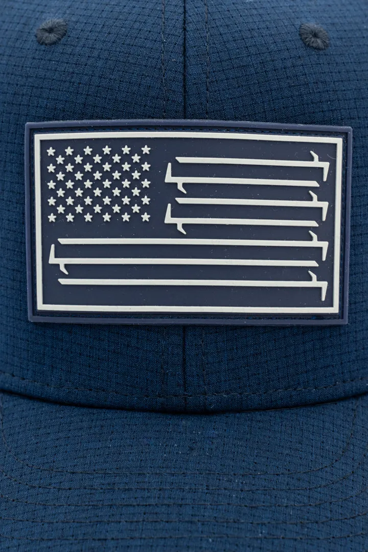 Stars And Bars Navy - Stretchfit Techmesh