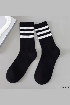 Striped Print Sports Socks (2 Colors)