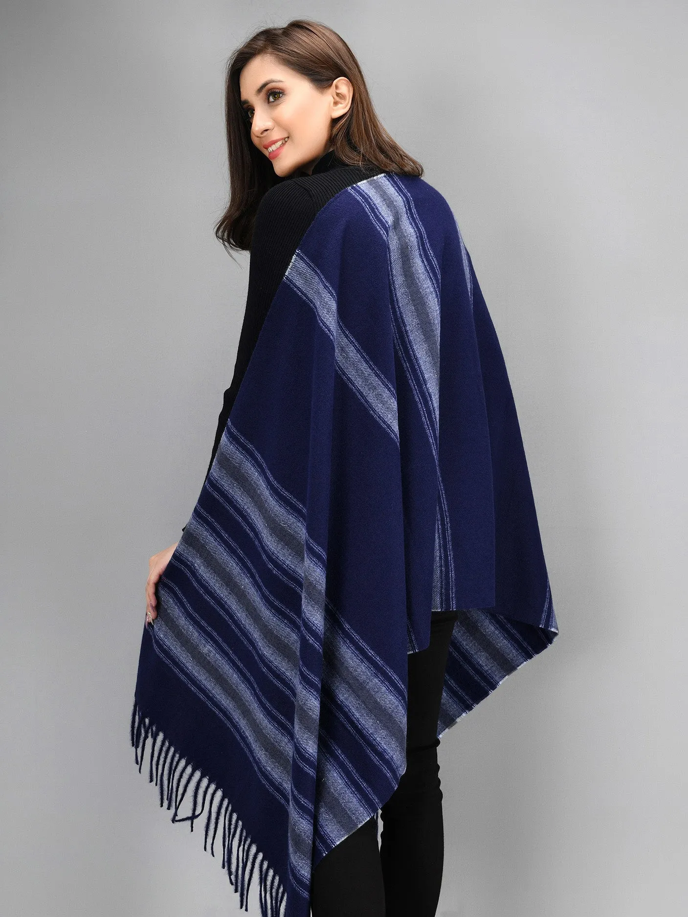 Striped Shawl - Blue