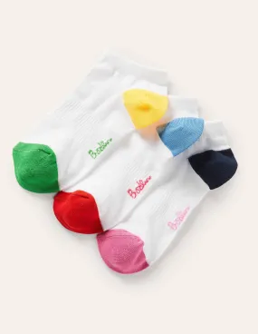 Three Pack Trainer Socks-Colour Block