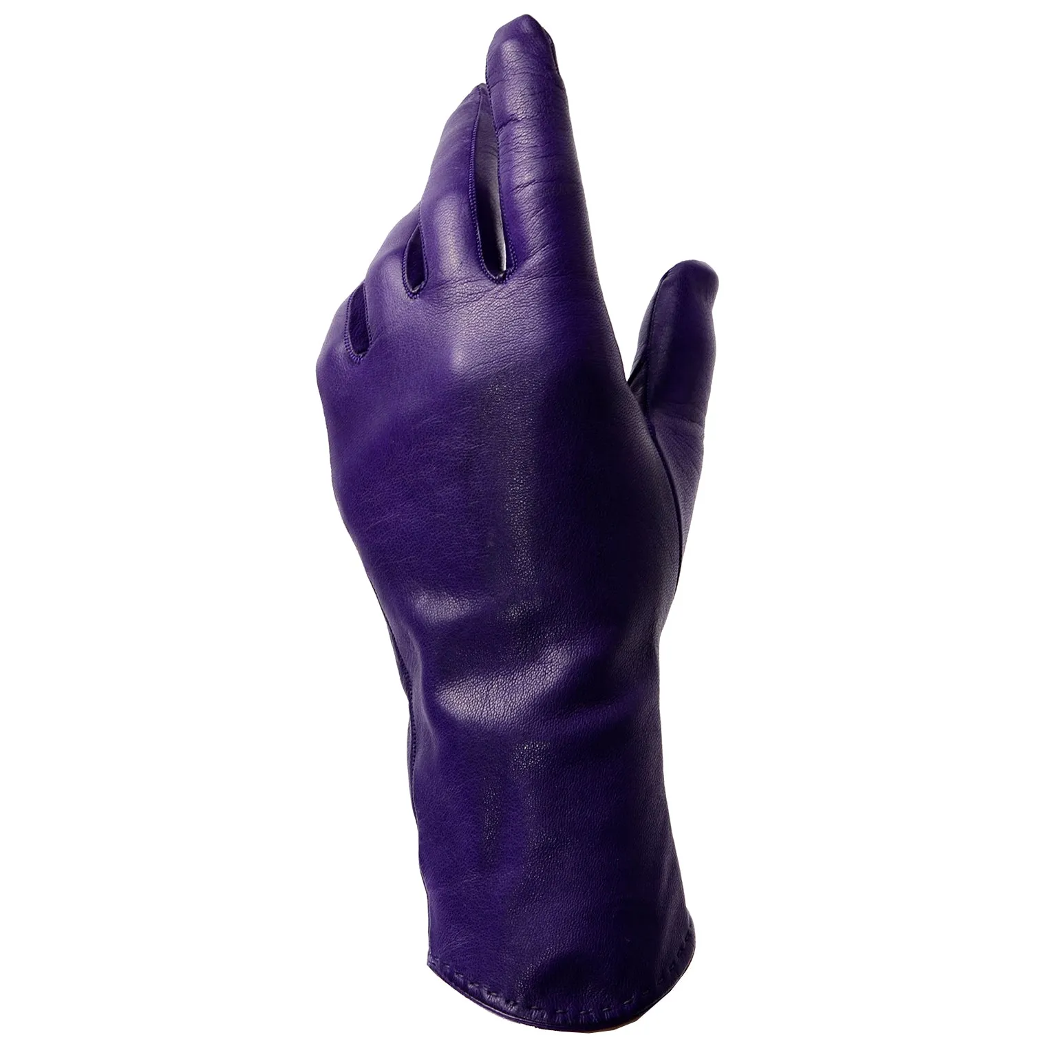 Vintage Bill Blass Purple Leather Silk Lined Gloves