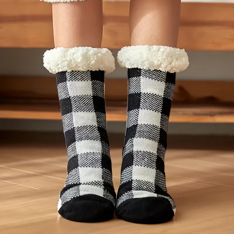 Vintage Plaid Warm Socks