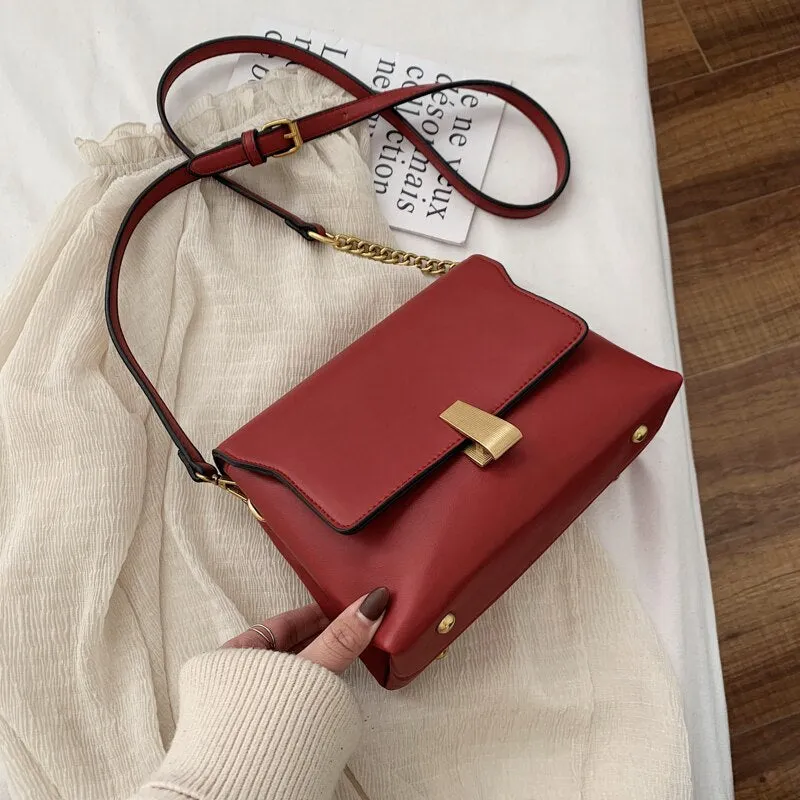 Vintage Square Crossbody bag 2020 Fashion New High quality PU Leather Women's Designer Handbag Lock Shoulder Messenger Bag