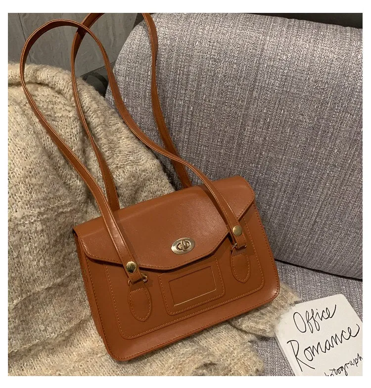 Vintage Women handbag preppy style student shoulder bag pu leather female Crossbody bag ladies hand bag Totes bolsa feminine