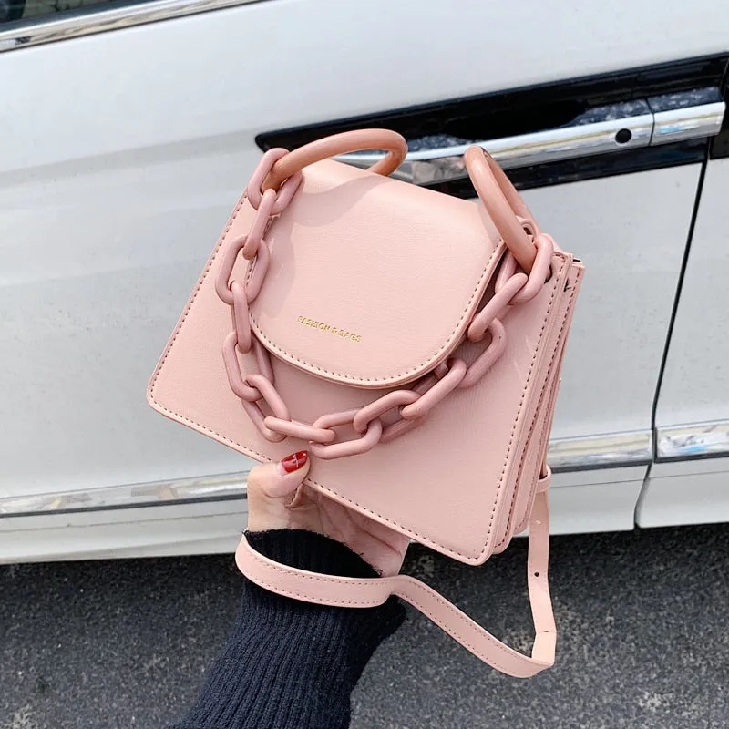 Vvsha Elegant Female Chain Tote bag 2022 Fashion New High quality Leather Women's Designer Handbag Solid color Shoulder Messenger Bag