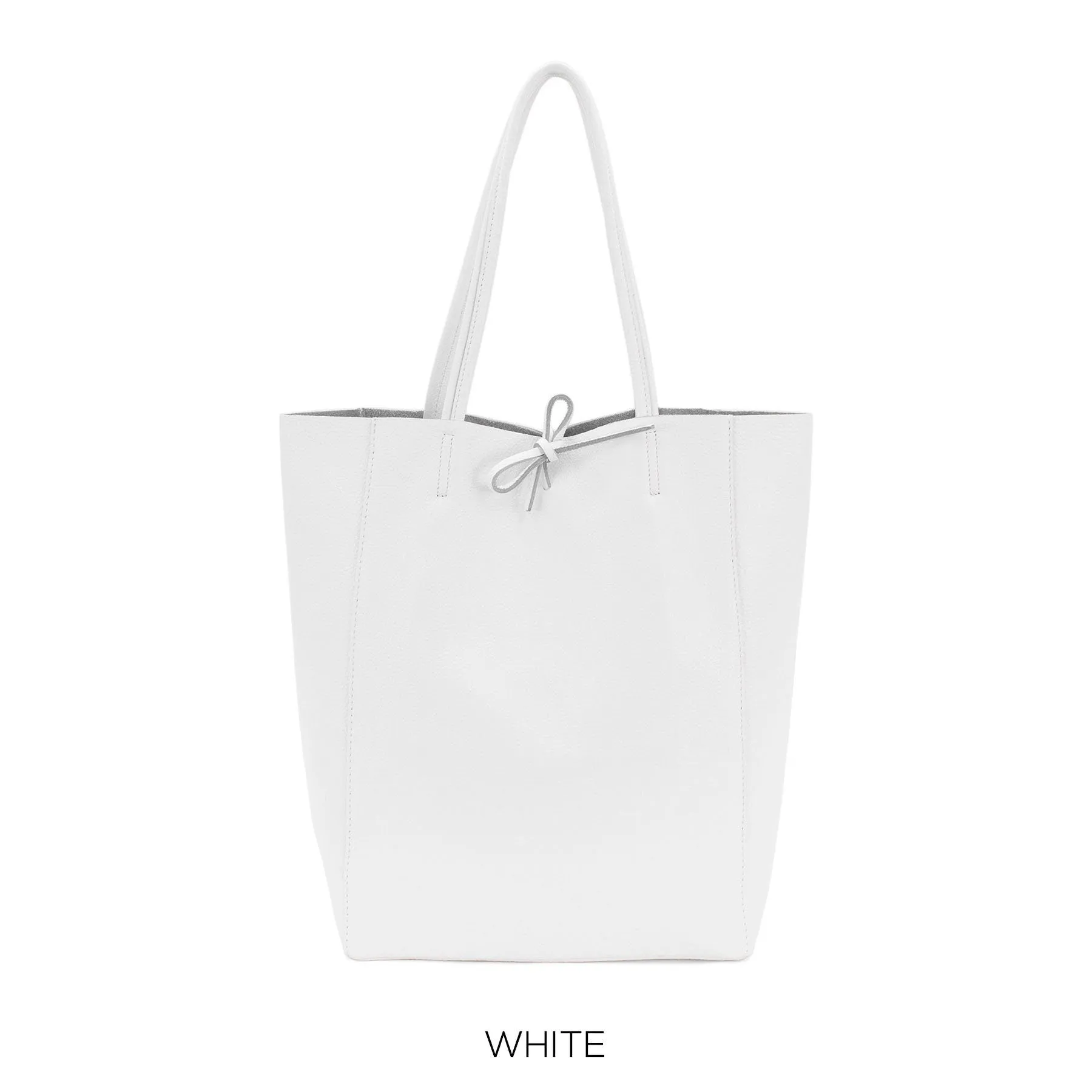 White Genuine Leather Shopper Bag Large Leather Tote Bag