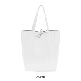 White Genuine Leather Shopper Bag Large Leather Tote Bag