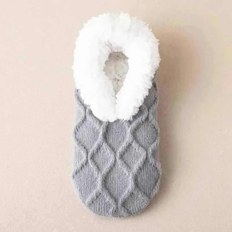 Winter Warm Short Cotton Slipper Socks Unisex Thicken Thermal Plush Home Floor Sock Soft Non-slip Grip Fuzzy Floor Fluffy Socks