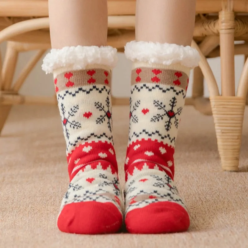 Women New Cute Cotton Thick Warm Winter Christmas Socks