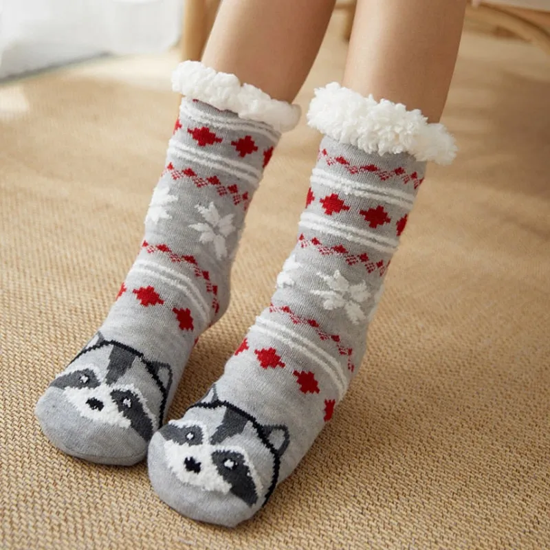 Women New Cute Cotton Thick Warm Winter Christmas Socks