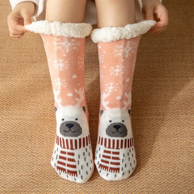 Women New Cute Cotton Thick Warm Winter Christmas Socks