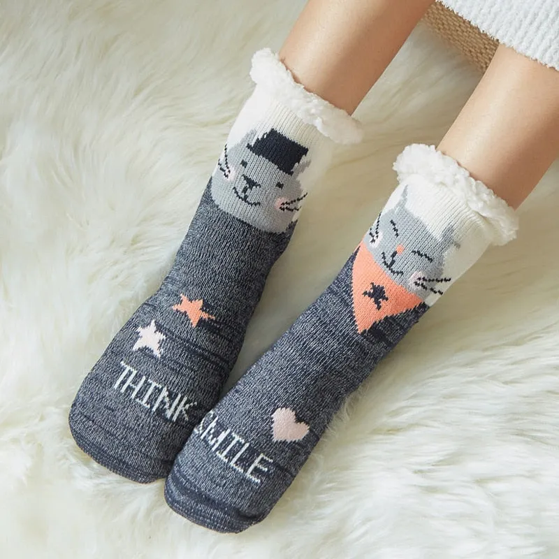 Women New Cute Cotton Thick Warm Winter Christmas Socks