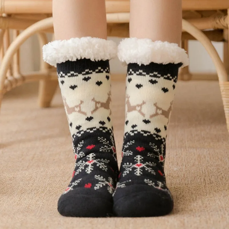 Women New Cute Cotton Thick Warm Winter Christmas Socks