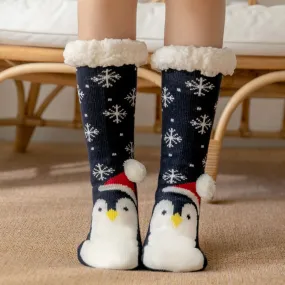 Women New Cute Cotton Thick Warm Winter Christmas Socks