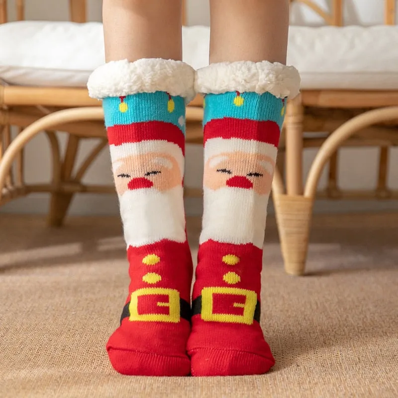 Women New Cute Cotton Thick Warm Winter Christmas Socks