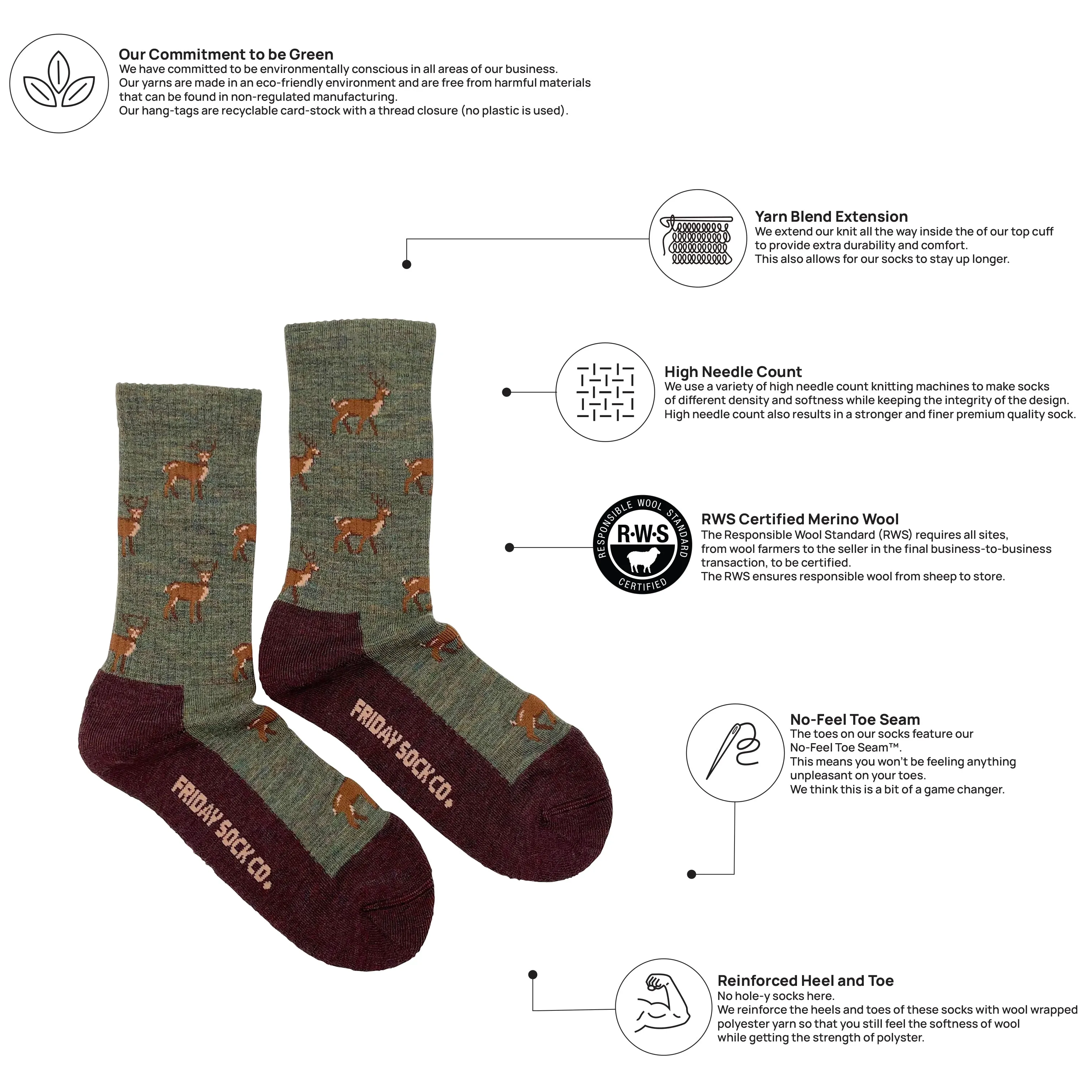 Women's Deer Merino Wool Socks